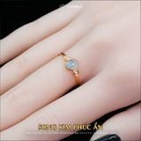  Nhẫn Vàng Ngọc Phỉ Thúy Phiêu Hoa Song Kim Phúc Ẩn Myanmar Type A 6.5x5.5x2.5mm Ni 16.6mm (Không Kén Mệnh) 