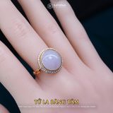  Nhẫn Vàng Ngọc Tím Tử La Lan "Tử La Băng Tâm" Ngọc Myanmar Type A KT 14.2 x 14.2 x 4.2 Ni 17mm  (Không Kén Mệnh) 