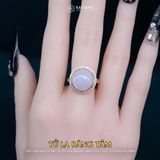  Nhẫn Vàng Ngọc Tím Tử La Lan "Tử La Băng Tâm" Ngọc Myanmar Type A KT 14.2 x 14.2 x 4.2 Ni 17mm  (Không Kén Mệnh) 
