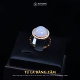  Nhẫn Vàng Ngọc Tím Tử La Lan "Tử La Băng Tâm" Ngọc Myanmar Type A KT 14.2 x 14.2 x 4.2 Ni 17mm  (Không Kén Mệnh) 