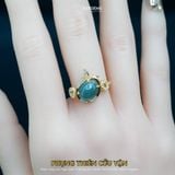  Nhẫn Vàng Lam Ngọc Jade A Phụng Thiên Cửu Vận (Không Kén Mệnh) Độc Quyền Katgems 