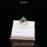  Nhẫn Vàng Lam Ngọc Jade A Phụng Thiên Cửu Vận (Không Kén Mệnh) Độc Quyền Katgems 