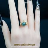  Nhẫn Vàng Lam Ngọc Jade A Phụng Thiên Cửu Vận (Không Kén Mệnh) Độc Quyền Katgems 