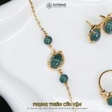  Lắc Vàng Phụng Thiên Cửu Vận Lam Ngọc (Không Kén Mệnh) Độc Quyền Katgems 