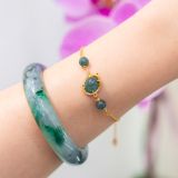  Bộ Trang Sức Vàng Phụng Thiên Cửu Vận Lam Ngọc Jade A ( Không Kén Mệnh ) Độc Quyền Katgems 