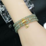  Vòng Chuỗi Ngọc Phỉ Thúy 4.8ly Mix Hoa Sen Và Bi Kim Tiền Vàng (Không Kén Mệnh) 2-127013 