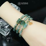  Vòng Chuỗi Ngọc Phỉ Thúy Hoa Bay 5.8ly Mix Ngũ Điếu, Hồ Ly Phượng, Lu Thống Và Hoa Sen Vàng Trang Sức (Không Kén Mệnh) Vvip-127001 