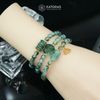  Vòng Chuỗi Ngọc Phỉ Thúy Hoa Bay 5.8ly Mix Ngũ Điếu, Hồ Ly Phượng, Lu Thống Và Hoa Sen Vàng Trang Sức (Không Kén Mệnh) Vvip-127001 