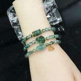  Vòng Chuỗi Ngọc Phỉ Thúy Hoa Bay 5.8ly Mix Ngũ Điếu, Hồ Ly Phượng, Lu Thống Và Hoa Sen Vàng Trang Sức (Không Kén Mệnh) Vvip-127001 