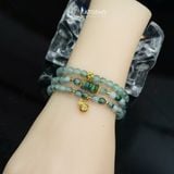 Vòng Chuỗi Ngọc Phỉ Thúy Hoa Bay 5.6ly Mix Bi Kim Tiền, Ngũ Điếu Và Túi Tiền Vàng Trang Sức (Không Kén Mệnh) 1-127005 