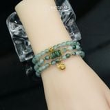  Vòng Chuỗi Ngọc Phỉ Thúy Hoa Bay 5.6ly Mix Bi Kim Tiền, Ngũ Điếu Và Túi Tiền Vàng Trang Sức (Không Kén Mệnh) 1-127005 