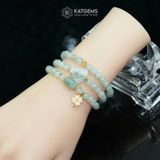  Vòng Chuỗi Ngọc Phỉ Thúy Hoa Bay 5.8ly Mix Bi Kim Tiền, Hồ Ly Chúa, Lu Thống Và Cỏ Bốn Lá Nạm Đá Vàng Trang Sức (Không Kén Mệnh) 1-127014 