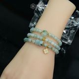  Vòng Chuỗi Ngọc Phỉ Thúy Hoa Bay 5.8ly Mix Bi Kim Tiền, Túi Tiền, Ngũ Điếu Và Cỏ Bốn Lá Nạm Đá Vàng Trang Sức (Không Kén Mệnh) 1-127014 