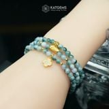  Vòng Chuỗi Ngọc Phỉ Thúy Hoa Bay 4.8ly Mix Bi Kim Tiền, Hạt Gạo Vàng Và Cỏ Bốn Lá Vàng Trang Sức (Không Kén Mệnh) Vip-127006 
