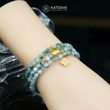  Vòng Chuỗi Ngọc Phỉ Thúy Hoa Bay 4.8ly Mix Bi Kim Tiền, Hạt Gạo Vàng Và Cỏ Bốn Lá Vàng Trang Sức (Không Kén Mệnh) Vip-127006 