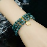  Vòng Chuỗi Ngọc Phỉ Thúy Hoa Bay 5.9ly Mix Bi Kim Tiền Và Cỏ Bốn Lá Nạm Đá Vàng Trang Sức (Không Kén Mệnh) Vvip-127005 