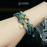  Vòng Chuỗi Ngọc Phỉ Thúy Hoa Bay 5.8ly Mix Hồ Ly, Xu Kim Tiền Vàng Và Cỏ Bốn Lá Nạm Đá Vàng Trang Sức (Không Kén Mệnh) Vvip-127013 