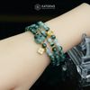  Vòng Chuỗi Ngọc Phỉ Thúy Hoa Bay 5.8ly Mix Hồ Ly, Xu Kim Tiền Vàng Và Cỏ Bốn Lá Nạm Đá Vàng Trang Sức (Không Kén Mệnh) Vvip-127013 