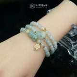  Vòng Chuỗi Ngọc Phỉ Thúy Hoa Bay 5.7ly Mix Ngũ Điếu, Hồ Ly Phượng Và Cỏ Bốn Lá Nạm Đá Vàng Trang Sức (Không Kén Mệnh) 1-127014 
