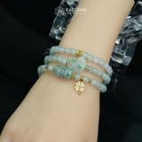  Vòng Chuỗi Ngọc Phỉ Thúy Hoa Bay 5.7ly Mix Ngũ Điếu, Hồ Ly Phượng Và Cỏ Bốn Lá Nạm Đá Vàng Trang Sức (Không Kén Mệnh) 1-127014 