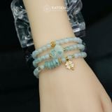  Vòng Chuỗi Ngọc Phỉ Thúy Hoa Bay 5.7ly Mix Ngũ Điếu, Hồ Ly Phượng Và Cỏ Bốn Lá Nạm Đá Vàng Trang Sức (Không Kén Mệnh) 1-127014 