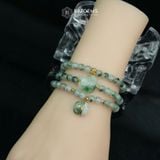  Vòng Chuỗi Ngọc Phỉ Thúy Hoa Bay 5.7ly Mix Bi Kim Tiền, Hồ Ly Phượng Và Túi Tiền Kim Bảo Vàng Trang Sức (Không Kén Mệnh) 1-127035 