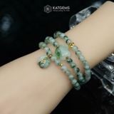  Vòng Chuỗi Ngọc Phỉ Thúy Hoa Bay 5.7ly Mix Bi Kim Tiền, Hồ Ly Phượng Và Túi Tiền Kim Bảo Vàng Trang Sức (Không Kén Mệnh) 1-127035 
