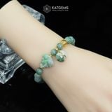  Vòng Đơn Ngọc Phỉ Thúy Hoa Bay 7.8ly Mix Hồ Ly Chúa, Bi Kim Tiền Và Túi Tiền Kim Bảo Vàng Trang Sức (Không Kén Mệnh) 2-200008/3 