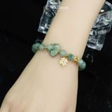  Vòng Đơn Ngọc Phỉ Thúy Hoa Bay 7.8ly Mix Hồ Ly Chúa, Xu Kim Tiền Và Cỏ Bốn Lá Nạm Đá Vàng Trang Sức (Không Kén Mệnh) 2-200008/3 