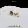  Khuyên Tai Vàng Phụng Thiên Cửu Vận Thạch Anh Tóc Xanh ( Hỏa, Mộc ) KT: 10x8x4li Độc Quyền Katgems 