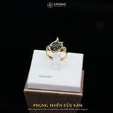  Nhẫn Vàng Phụng Thiên Cửu Vận Thạch Anh Tóc Xanh ( Hỏa, Mộc )  Độc Quyền Katgems 