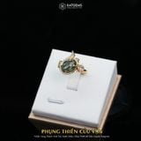  Nhẫn Vàng Phụng Thiên Cửu Vận Thạch Anh Tóc Xanh ( Hỏa, Mộc )  Độc Quyền Katgems 