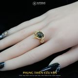  Nhẫn Vàng Phụng Thiên Cửu Vận Thạch Anh Tóc Xanh ( Hỏa, Mộc )  Độc Quyền Katgems 