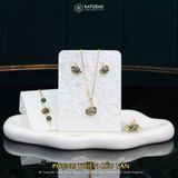  Bộ Trang Sức Vàng Phụng Thiên Cửu Vận Thạch Anh Tóc Xanh (Hỏa, Mộc) Độc Quyền Katgems 