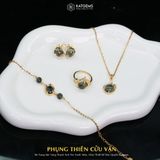  Bộ Trang Sức Vàng Phụng Thiên Cửu Vận Thạch Anh Tóc Xanh (Hỏa, Mộc) Độc Quyền Katgems 