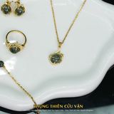  Bộ Trang Sức Vàng Phụng Thiên Cửu Vận Thạch Anh Tóc Xanh (Hỏa, Mộc) Độc Quyền Katgems 