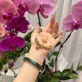  Vòng Lắc Vàng Trang Sức Thạch Anh Tóc Vàng Mix Ngũ Điếu, Lu Thống, Cỏ Bốn Lá Và Túi Tiền Kim Bảo (Thổ, Kim) 