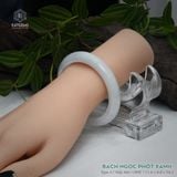  Vòng Khối Ngọc Phỉ Thúy Bạch Nguyệt Quang Bạch Ngọc Phớt Xanh Cao Cấp Bản Hẹ 11.6 x 8.8 x 54.2 (Không Kén Mệnh) 2607071 
