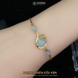  Bộ Trang Sức Vàng Phụng Thiên Cửu Vận Đá Aquamarine (Mộc - Thủy) Độc Quyền Katgems 