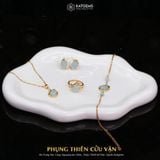  Bộ Trang Sức Vàng Phụng Thiên Cửu Vận Đá Aquamarine (Mộc - Thủy) Độc Quyền Katgems 