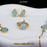  Bộ Trang Sức Vàng Phụng Thiên Cửu Vận Đá Aquamarine (Mộc - Thủy) Độc Quyền Katgems 