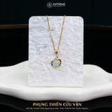  Mặt Dây Chuyền Vàng Phụng Thiên Cửu Vận Đá Aquamarine( Mộc, Thủy ) Độc Quyền Katgems 