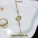  Lắc Vàng Phụng Thiên Cửu Vận Đá Aquamarine (Mộc - Thủy) Độc Quyền Katgems 