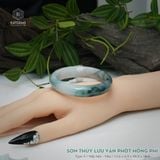  Vòng Khối Ngọc Phỉ Thúy Sơn Thủy Lưu Vân Phớt Hồng Phỉ Cao Cấp Bản Oval KT: 12.6 x 6.9 x 49.9 x 54.4 (Không Kén Mệnh) 2605612 