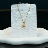  Mặt Dây Chuyền Bạch Ngọc Phớt Hoàng Phỉ KT: 11.5 x 17.5 x 6mm (Không Kén Mệnh) 