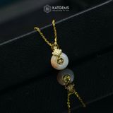  Mặt Dây Chuyền Bạch Ngọc Phớt Hoàng Phỉ KT: 11.5 x 17.5 x 6mm (Không Kén Mệnh) 