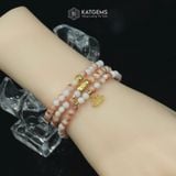  Chuỗi Phỉ Thúy Bạch Ngọc Điểm Hoàng Hồng Phỉ 4.7ly Mix Bi Kim Tiền, Hạt Gạo Vàng Và Hoa Sen Vàng Trang Sức (Không Kén Mệnh) 1-127029 
