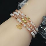  Chuỗi Phỉ Thúy Bạch Ngọc Điểm Hoàng Hồng Phỉ 4.7ly Mix Bi Kim Tiền, Hạt Gạo Vàng Và Hoa Sen Vàng Trang Sức (Không Kén Mệnh) 1-127029 
