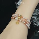  Chuỗi Phỉ Thúy Bạch Ngọc Điểm Hoàng Hồng Phỉ 4.7ly Mix Bi Kim Tiền, Hạt Gạo Vàng Và Hoa Sen Vàng Trang Sức (Không Kén Mệnh) 1-127029 