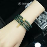  Vòng Chuỗi Lam Ngọc 5.6 Li Mix Xu Vàng Chữ Lộc, Ngũ Điếu Và Bà Hồ Ly Ôm Viên Chủ Vàng Trang Sức (Không Kén Mệnh) 1-126009 